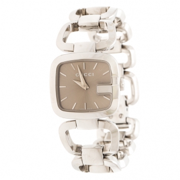 Pre Owned Gucci Brown Stainless Steel G 125.5 Women's Wristwatch 24 mm