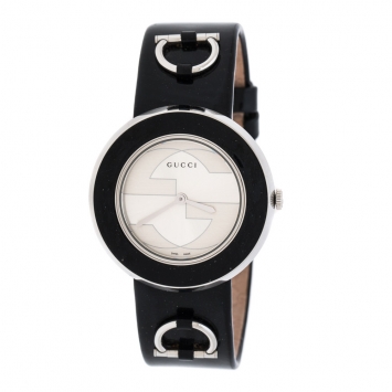 Pre Owned Gucci Silver Stainless Steel U-Play 129.4 Women's Wristwatch 35MM