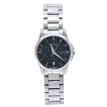 Pre Owned Gucci Grey Stainless Steel G-Timeless 126.4 Women's Wristwatch 27 mm