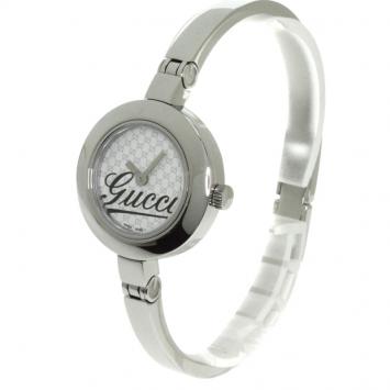 Pre Owned Gucci White Stainless Steel YA105 Women's Wristwatch 25MM