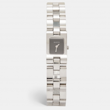 Pre Owned Gucci Black Stainless Steel 2305L Women's Wristwatch 17 mm