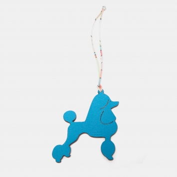 Pre Owned Hermes Terre/Blue Izmir Leather Royal Poodle Bag Charm