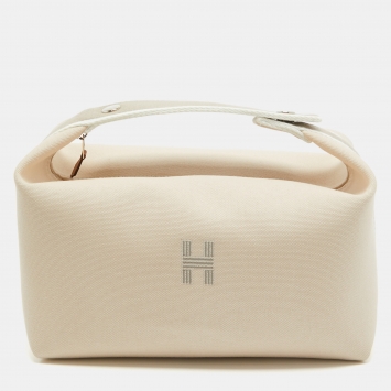 مملوكة مسبقًا Hermes Natural Canvas Large Bride-a-Brac Pouch