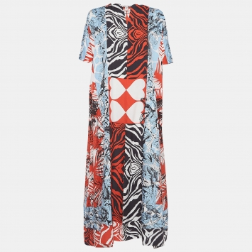 Pre Owned Hermès Multicolor Printed Silk Jungle Love Wild Kaftan Dress S