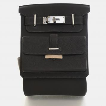 Pre Owned Hermes Hac a Dos PM Haccess Bai Brun Togo Calfskin Leather Backpack Bag