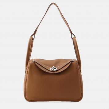 مملوكة مسبقًا Hermes Lindy 26 Gold Taurillon Clemence Leather Shoulder Bag