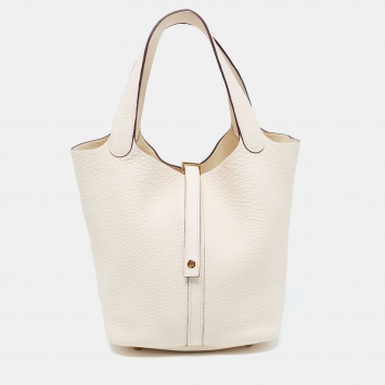 Pre Owned Hermès Nata Taurillon Clemence Leather Picotin Lock 22 Bag