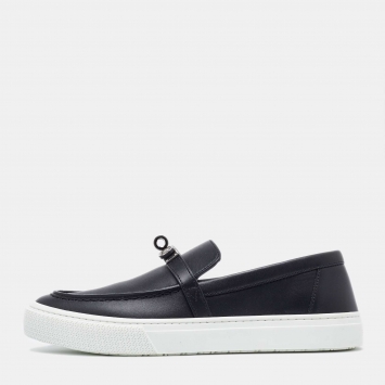 Pre Owned Hermes Black Leather Game Sneakers Size 37