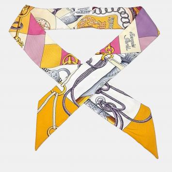 Pre Owned Hermes silk multicolor twilly scarf