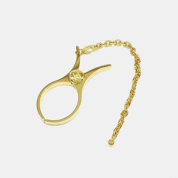 Pre Owned Hermes Gold keyring and glove loop