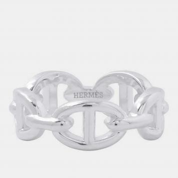 Pre Owned Hermes Chaine d'Ancre Anchene PM Silver 925 Unisex Ring Size 54
