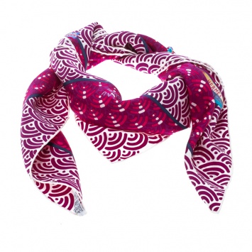 Pre Owned Hermes Multicolor Bateau Fleuri Printed Silk Square Scarf