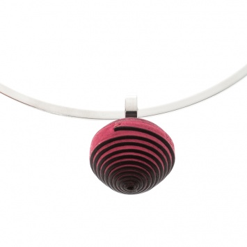 Pre Owned Hermes Jojoba Pink Leather Ball Steel Choker Necklace