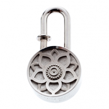 Pre Owned Hermes Palladium Plated Lotus Cadena Lock Charm