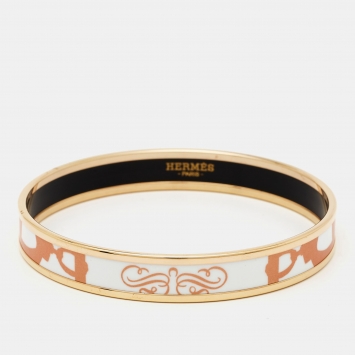 Pre Owned Hermes Brides De Gala Enamel Gold Tone Bangle Bracelet
