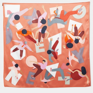 Pre Owned Hermès Orange Hommage a Gene Kelly Silk Scarf