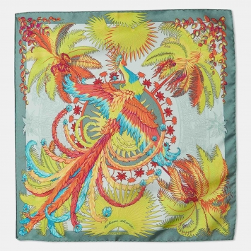 Pre Owned Hermes Multicolor Mythiques Phoenix Silk Square Scarf