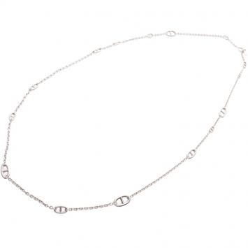 Pre Owned Hermes Silver Hermes Shane Dunkle Long Necklace 