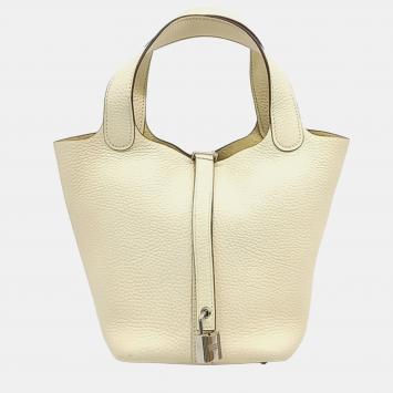 Hermes Beige Leather Rock Picotan 18 bag