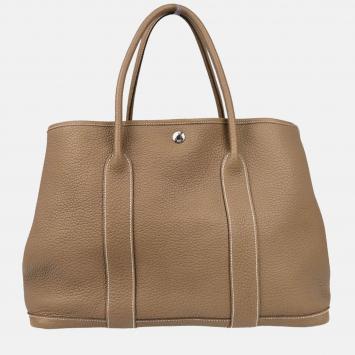 Hermes Etoupe Gray Negonda Garden Party 36 PM Tote Handbag