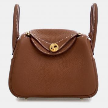 Pre Owned Hermes Brown Mini Clemence Lindy 20
