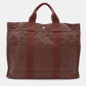 Pre Owned Hermes Herline Canvas MM Tote Bag