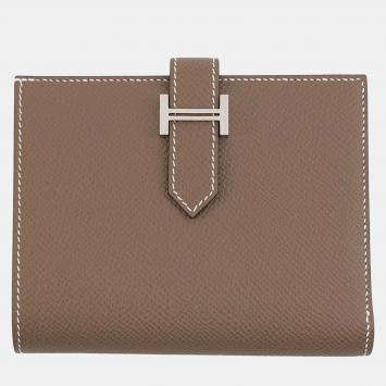 Pre Owned Hermes Bean Compact Etoupe Epsom