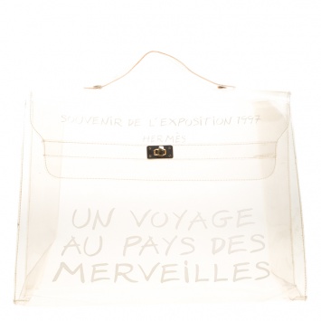 Pre Owned Hermes Clear Vinyl Souvenir Kelly Bag