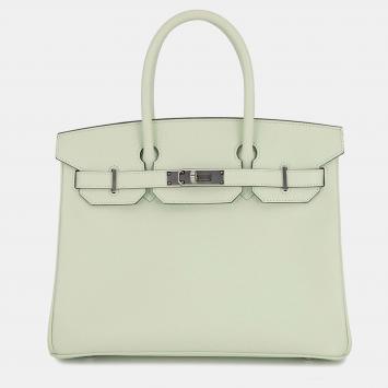 Pre Owned Hermes Birkin 30 Vert Fizz Epsom Handbags