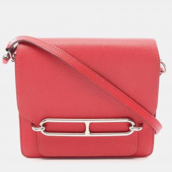 مملوكة مسبقًا Hermes Roulis Mini 18 Red Evercolor Leather Shoulder Bag