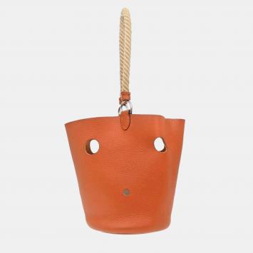 Pre Owned Hermes Mangeoire PM Orange Taurillon Clemence Leather Shoulder Bag