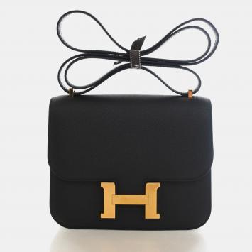Pre Owned Hermes Constance 18 Noir Epsom Shoulder Bag