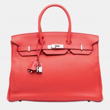 مملوكة مسبقًا Hermes Birkin 35 Bougainvillier Clemence Leather Top Handle Bag