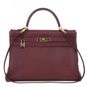 مملوكة مسبقًا Hermes Prune Negonda Calfskin Kelly 35