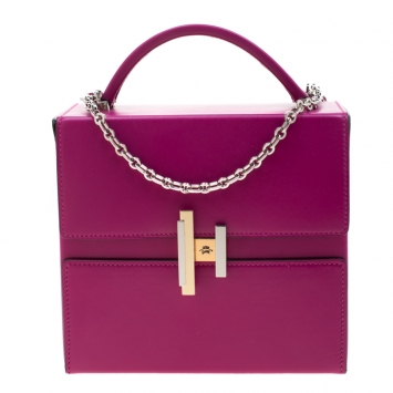 Pre Owned Hermes Rose Pourpre Tadelakt Leather Cinhetic Bag