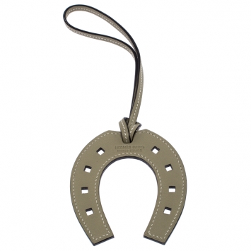 Pre Owned Hermes Moss Green Leather Horse Shoe Bag Charm