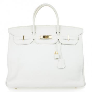 Pre Owned Hermes Blanc Togo Calfskin Gold Hardware Birkin 40