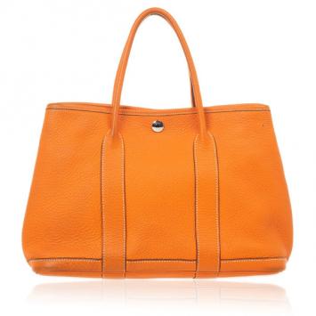 Pre Owned Hermes Canvas Leather Garden Party TPM Tote Bag