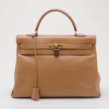 مملوكة مسبقًا Hermes Gold Epsom Leather Kelly 35cm