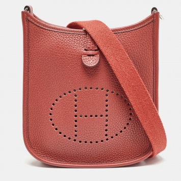 Pre Owned Hermes Cuivre Clemence Leather Evelyne TPM Bag