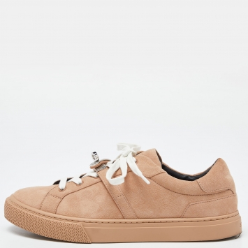 Pre Owned Hermes Beige Suede Day Sneakers Size 40