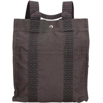 Pre Owned Hermes Dark Gray Canvas Herline Backpack PM Travel Backpack