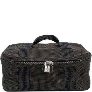Pre Owned Hermes Grey/Black Canvas Herline Vanity Case