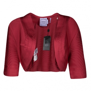 Pre Owned Herve Leger Lipstick Red Brilynn Bolero M