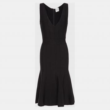 Pre Owned Herve Leger Rayon Knee Length Dress M