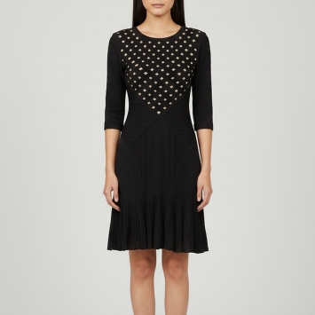 Pre Owned Herve Leger Black Bandage Knit Pernilla Mini Dress M 