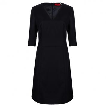 Pre Owned Hugo by Hugo Boss Black Wool Dress L