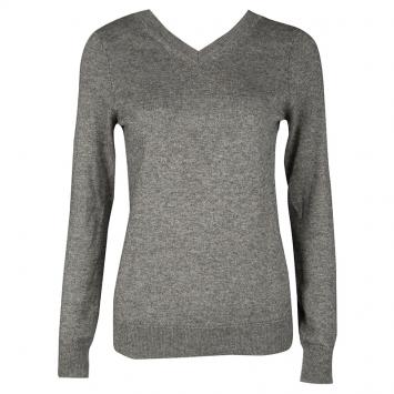 Pre Owned Isabel Marant Etoile Grey Melange Knit V Neck Sweater M