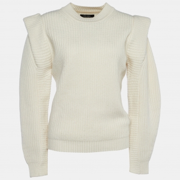 Pre Owned Isabel Marant Ecru Cashmere Wool Bolton Jumper S