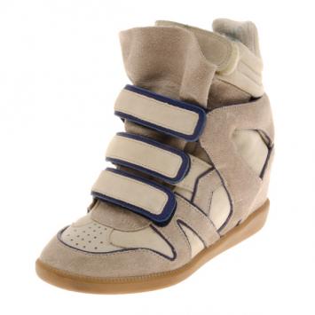 Pre Owned Isabel Marant Grey Bekett Wedge Sneakers Size 36